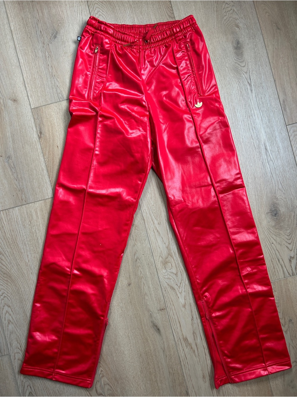 adidas Red Athletic Track Pants with Trefoil Tag